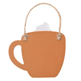 Pumpkin Spice Mug MDF Plaque with Hanging Cord - Orange