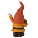 Waving Autumn Gonk Holding Wheat Resin Decoration - Orange