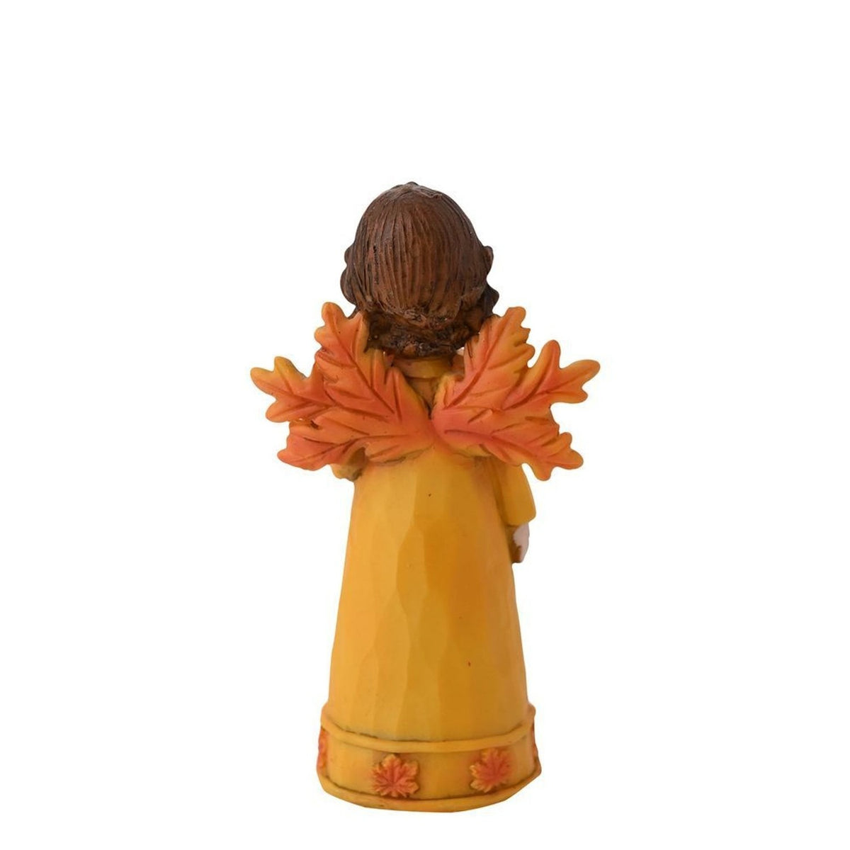 Small Autumn Fairy Resin Ornament with Leaf Wings - Yellow