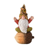 Outdoor Gonk Sat on an Acorn Ceramic Decoration - Brown