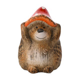 Small Hedgehog in a Toadstool Hat Resin Ornament - Brown