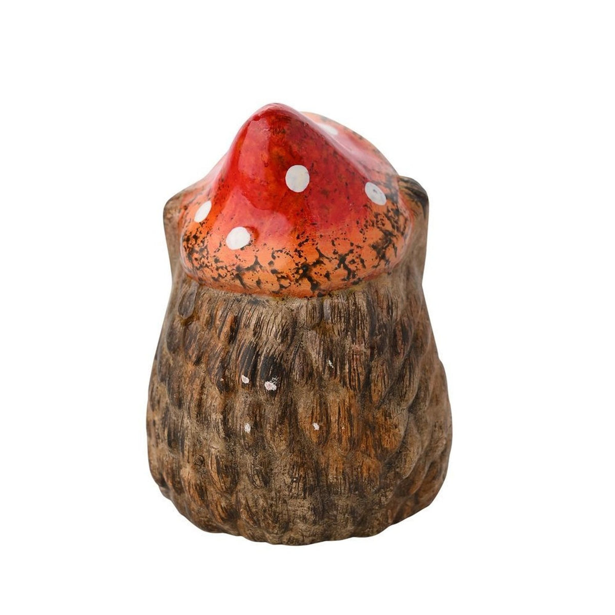 Small Hedgehog in a Toadstool Hat Resin Ornament - Brown