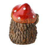 Large Resin Hedgehog Ornament with Toadstool Hat - Brown