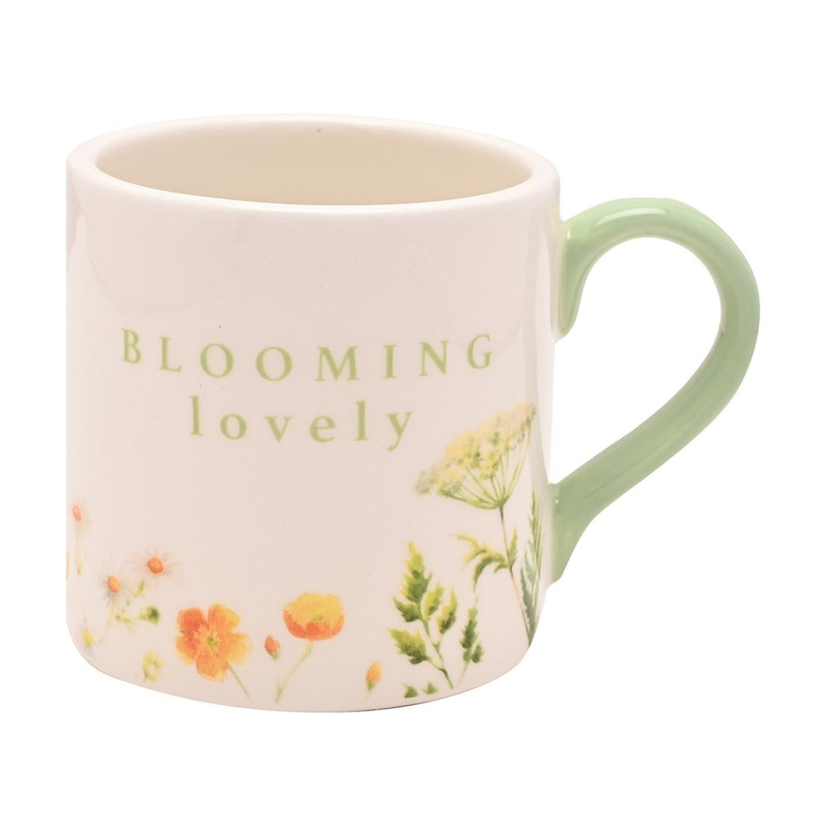 Blooming Lovely Floral Ceramic Mug 300ml - White & Green