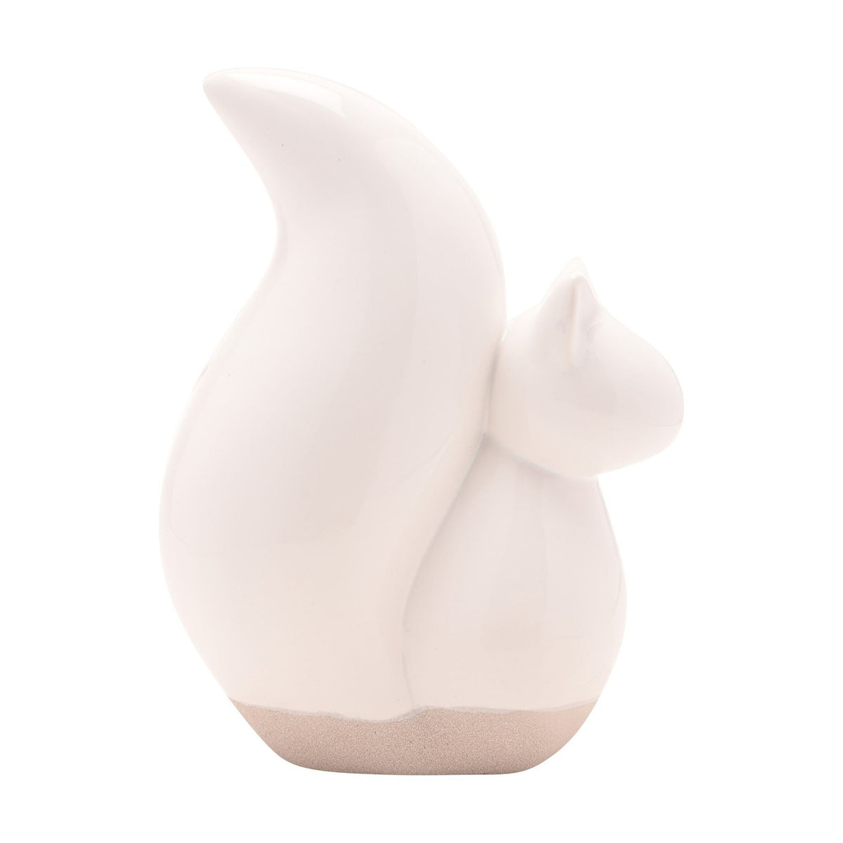 Sitting Squirrel Glossy Ceramic Ornament 23.3cm - White