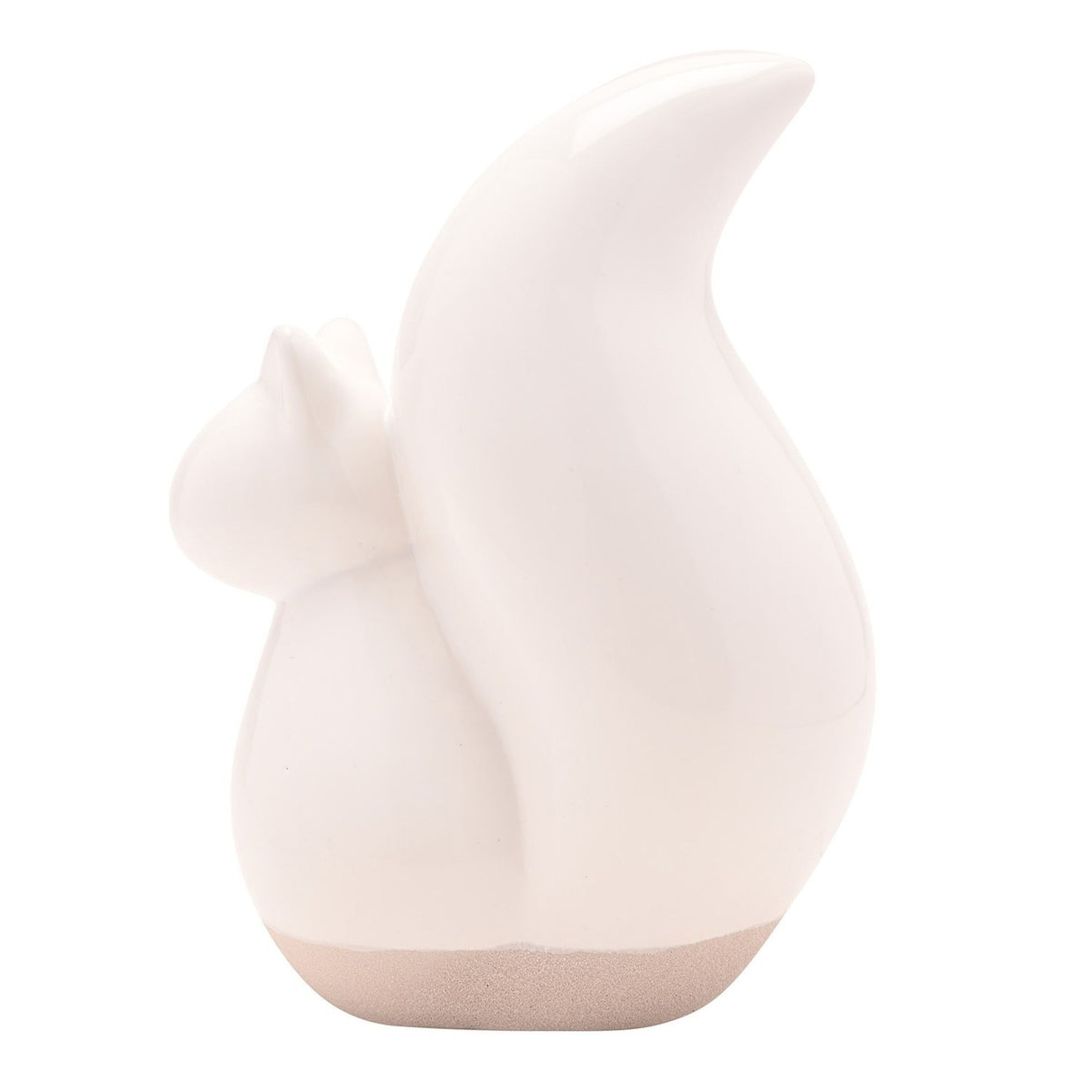Sitting Squirrel Glossy Ceramic Ornament 23.3cm - White