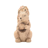 Wood Effect Squirrel Ornament with Log Slice Tail - Beige