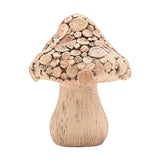 Wood Effect Log Slice Mushroom Resin Ornament 16.7cm - Brown
