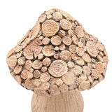 Wood Effect Log Slice Mushroom Resin Ornament 16.7cm - Brown