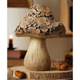 Log Slice Cap Wood Effect Mushroom Ornament 20.6cm - Brown