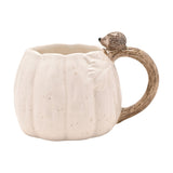 Pumpkin Mug with Hedgehog on the Branch Handle 450ml - White