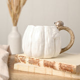 Pumpkin Mug with Hedgehog on the Branch Handle 450ml - White
