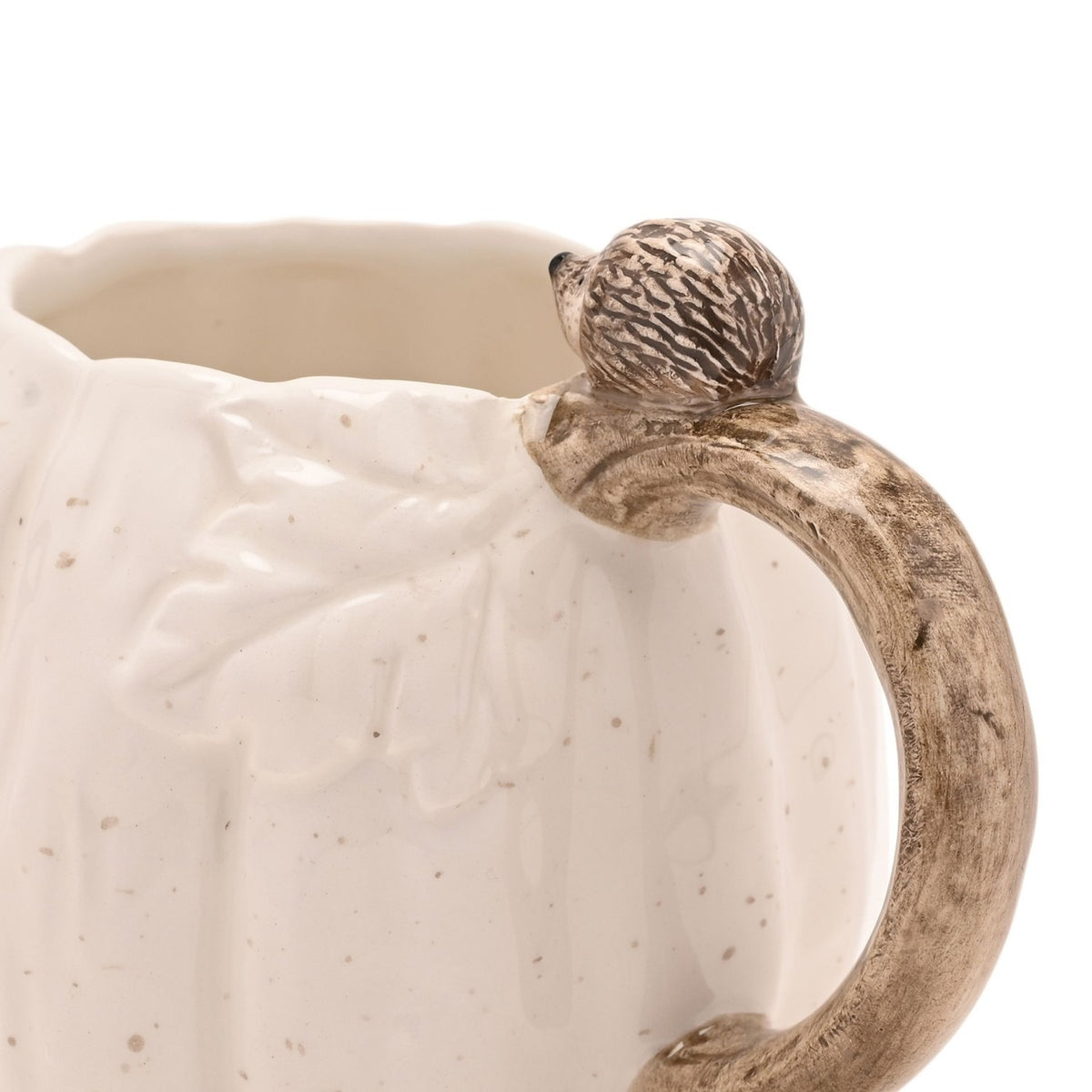 Pumpkin Mug with Hedgehog on the Branch Handle 450ml - White