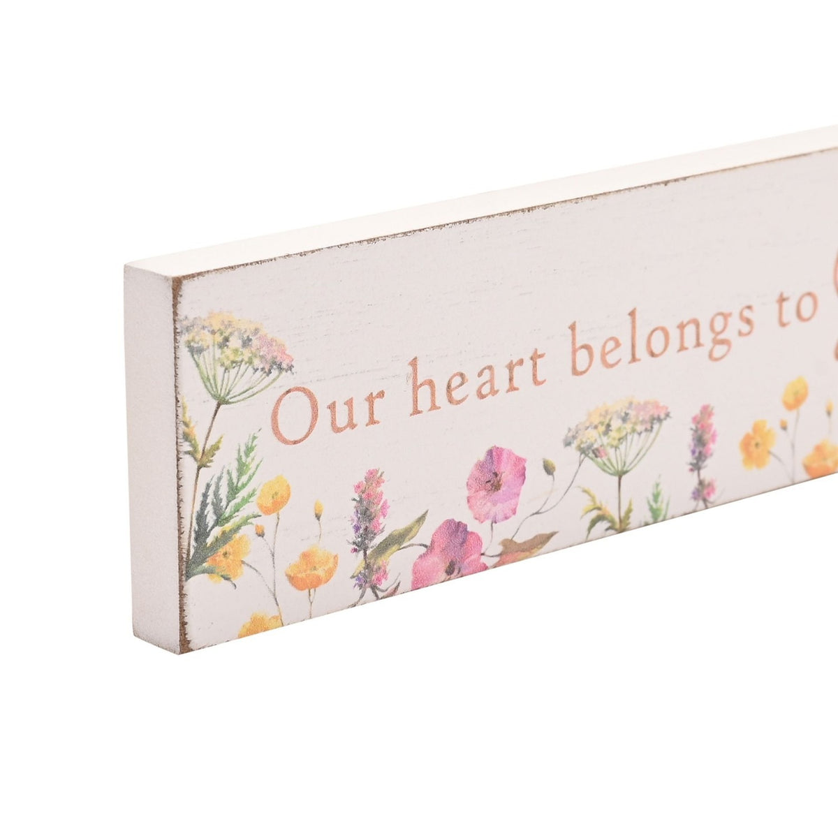 Our Heart Belongs to Scotland Highland Cow Plaque 20cm - White
