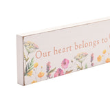 Our Heart Belongs to Scotland Highland Cow Plaque 20cm - White