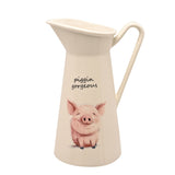 Piggin Gorgeous Pig Jug Ceramic Vase with Handle - White