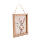 Smart Ass Donkey Wooden Plaque with Hanging Cord - Brown