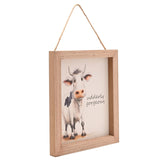 Udderly Gorgeous Cow Wooden Plaque with Hanging Cord - Brown