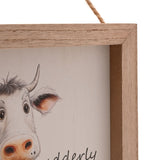Udderly Gorgeous Cow Wooden Plaque with Hanging Cord - Brown
