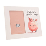 Piggin Gorgeous Pink Pig Wooden Photo Frame 6 x 4in - White