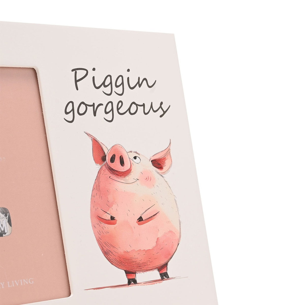 Piggin Gorgeous Pink Pig Wooden Photo Frame 6 x 4in - White