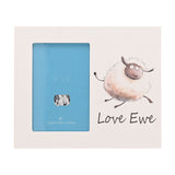 Love Ewe Sheep Wooden Photo Frame 6 x 4in with Stand - White