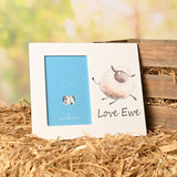 Love Ewe Sheep Wooden Photo Frame 6 x 4in with Stand - White