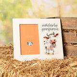 Udderly Gorgeous Cow Wooden Photo Frame 6 x 4in - White