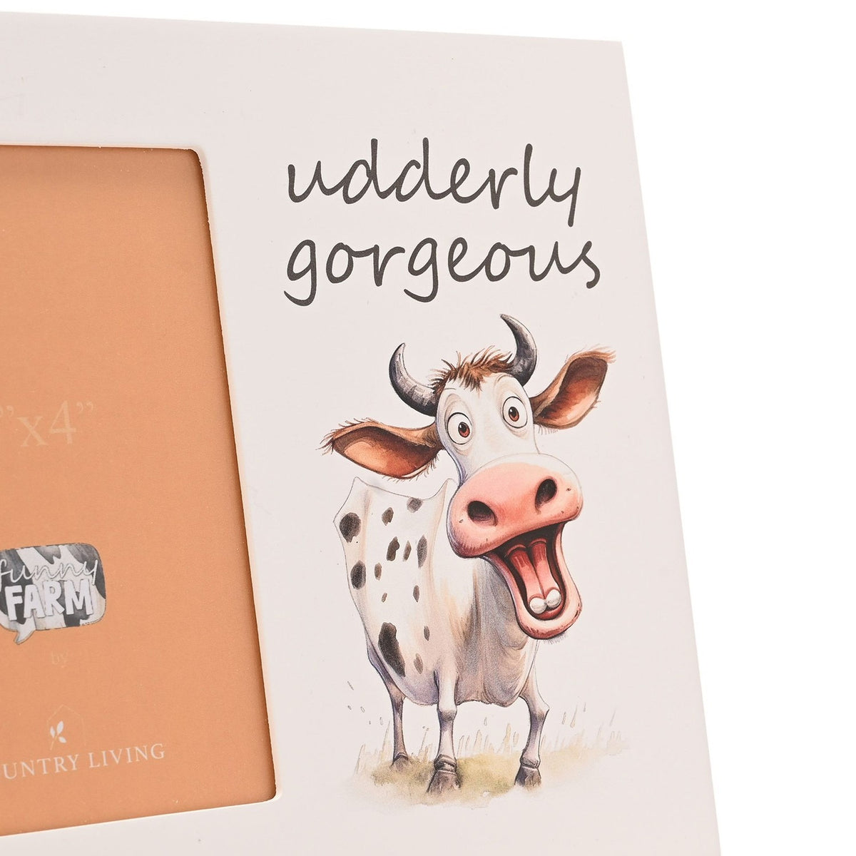 Udderly Gorgeous Cow Wooden Photo Frame 6 x 4in - White