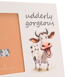 Udderly Gorgeous Cow Wooden Photo Frame 6 x 4in - White