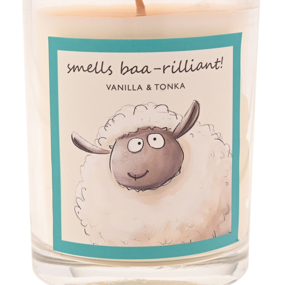 Smells Baa-Rilliant Sheep Scented Candle 250g - Cream & Blue