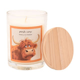 Posh Cow Vanilla & Tonka Scented Candle 250g - Cream & Brown