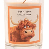 Posh Cow Vanilla & Tonka Scented Candle 250g - Cream & Brown