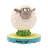 Love Ewe Sheep Resin Figurine with Base - White & Green