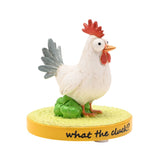 "What the Cluck" Chicken Resin Figurine with Base - White