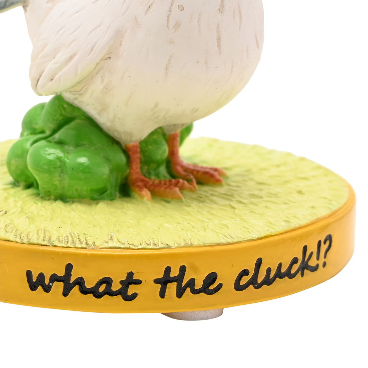 "What the Cluck" Chicken Resin Figurine with Base - White