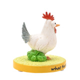 "What the Cluck" Chicken Resin Figurine with Base - White