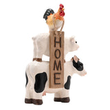 Stacking Farm Animals Home Resin Figurine - White & Brown