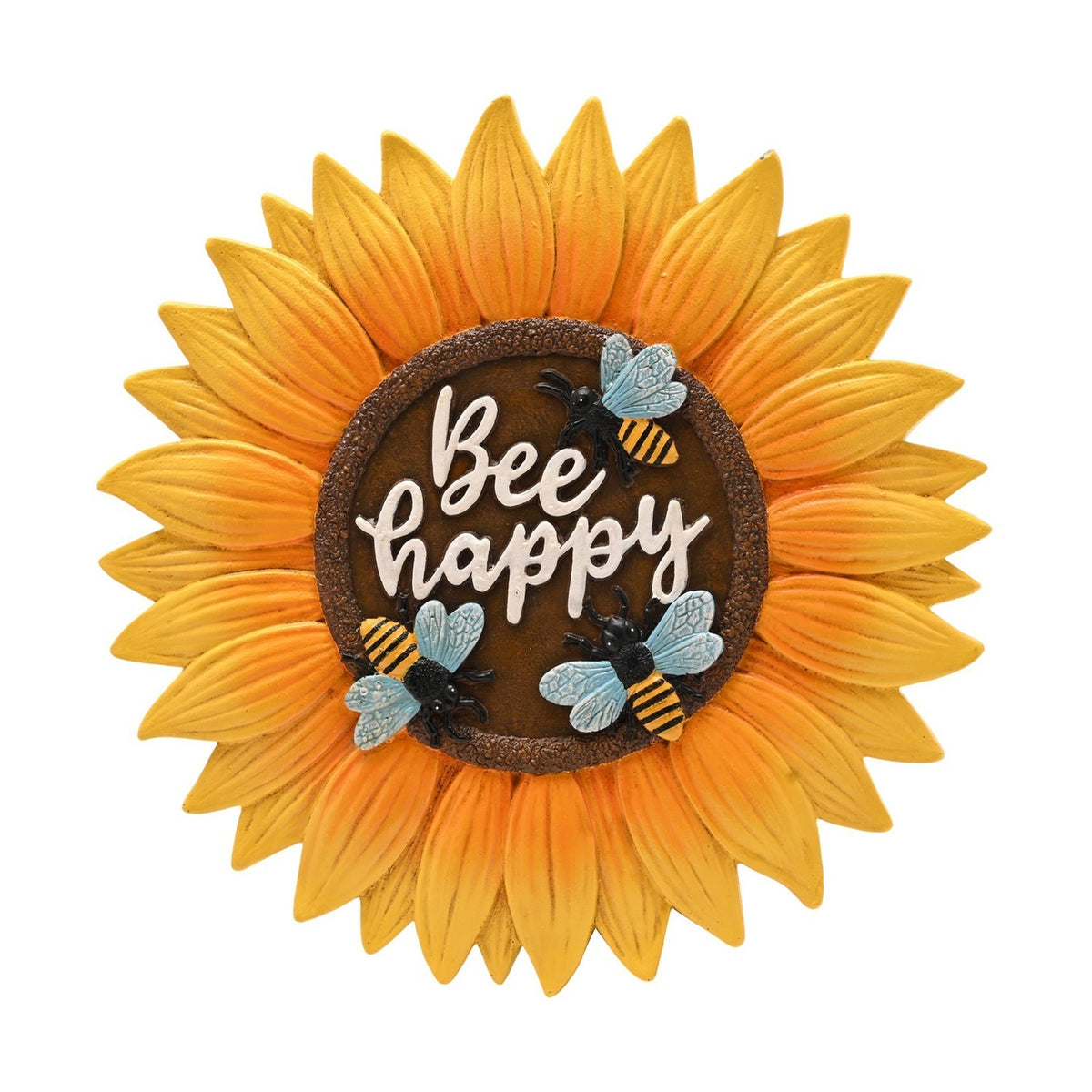 Bee Happy Sunflower Resin Stepping Stone - Yellow & Brown