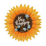 Bee Happy Sunflower Resin Stepping Stone - Yellow & Brown