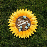 Bee Happy Sunflower Resin Stepping Stone - Yellow & Brown