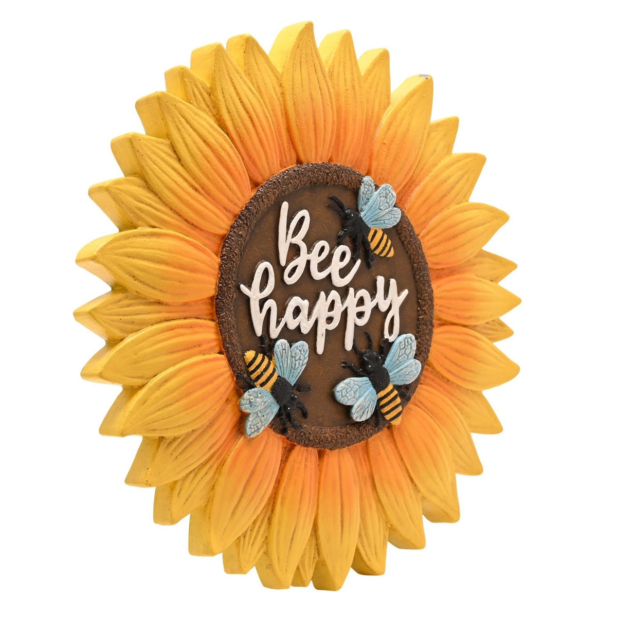 Bee Happy Sunflower Resin Stepping Stone - Yellow & Brown