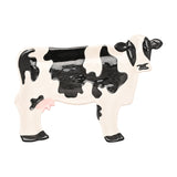 Standing Patch Cow Earthenware Plate 26.4cm - White & Black