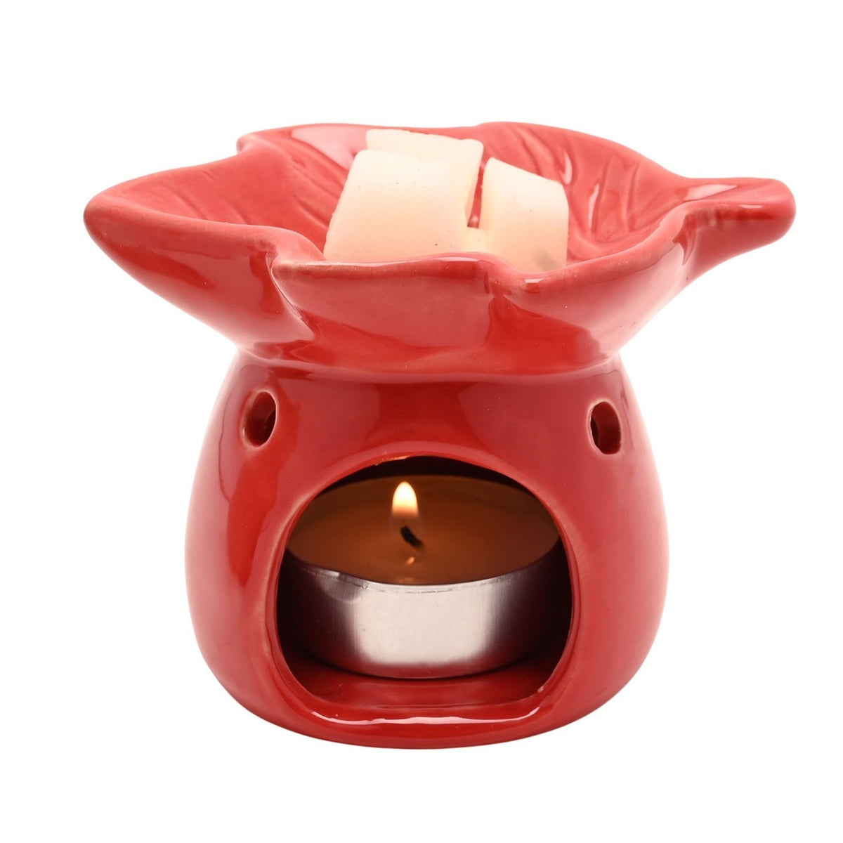 Autumn Leaf Ceramic Wax Melt Burner - Red