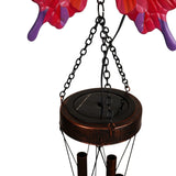 Butterfly Solar Iron & Glass Wind Chime 92cm - Pink & Copper