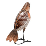 Robin Figurine Metal Garden Ornament 23.5cm - Brown & Orange