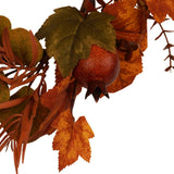 Autumn Maple Leaf and Pine Cone Iron Wreath - Orange & Brown