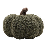Curly Textured Pumpkin Cushion with Brown Stalk - Green