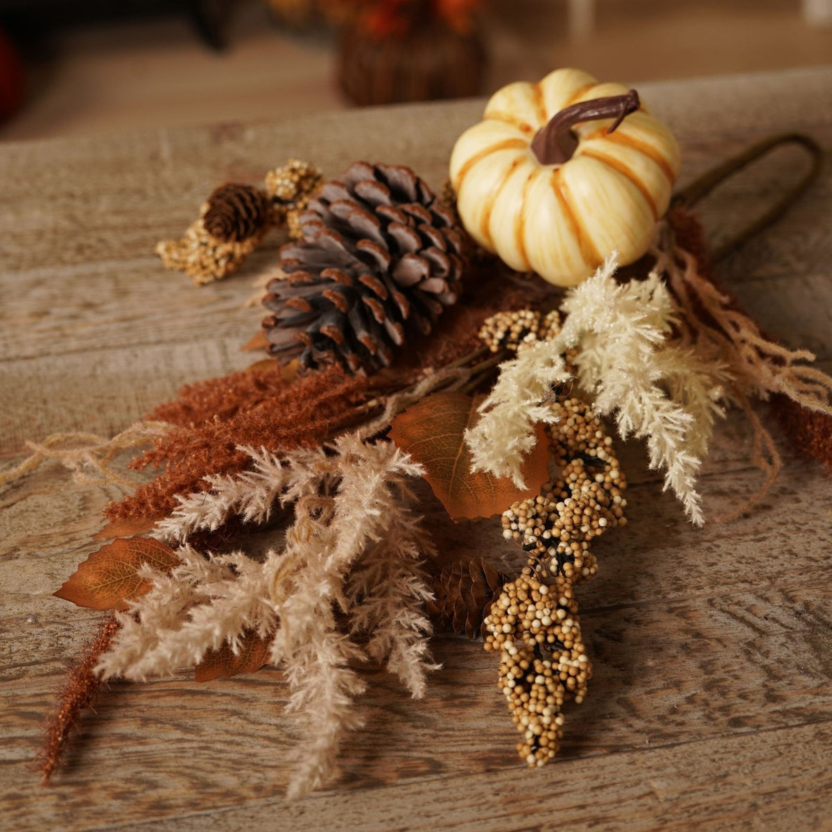 Neutral Autumn Pick Plastic Faux Plant 67.9cm - Brown & Cream