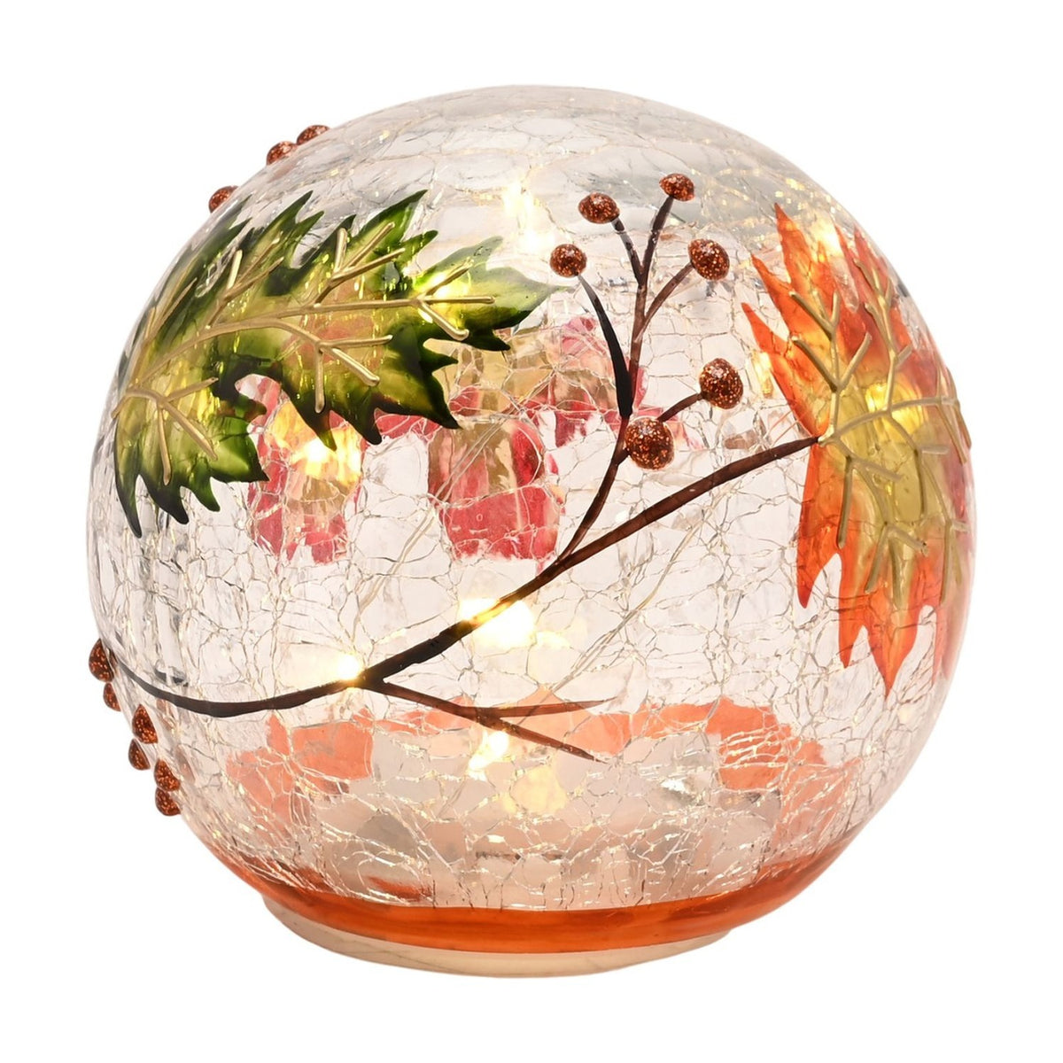 Autumn Leaf Orb LED Plastic Light-Up Decoration - Clear